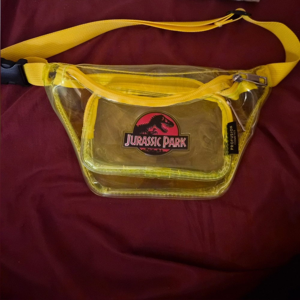 Jurassic Park Clear Neon Yellow Fanny Pack Y2K Festival Bag